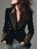 Gloria ⎸ Blazer de Terciopelo de Corte Entallado
