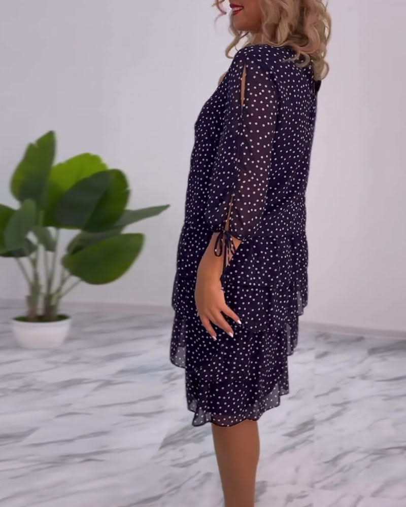 LUNESSA POLKA TIERED DRESS