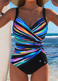 LUJOSO | Traje de Baño Cruzado con Estampado Colorido.