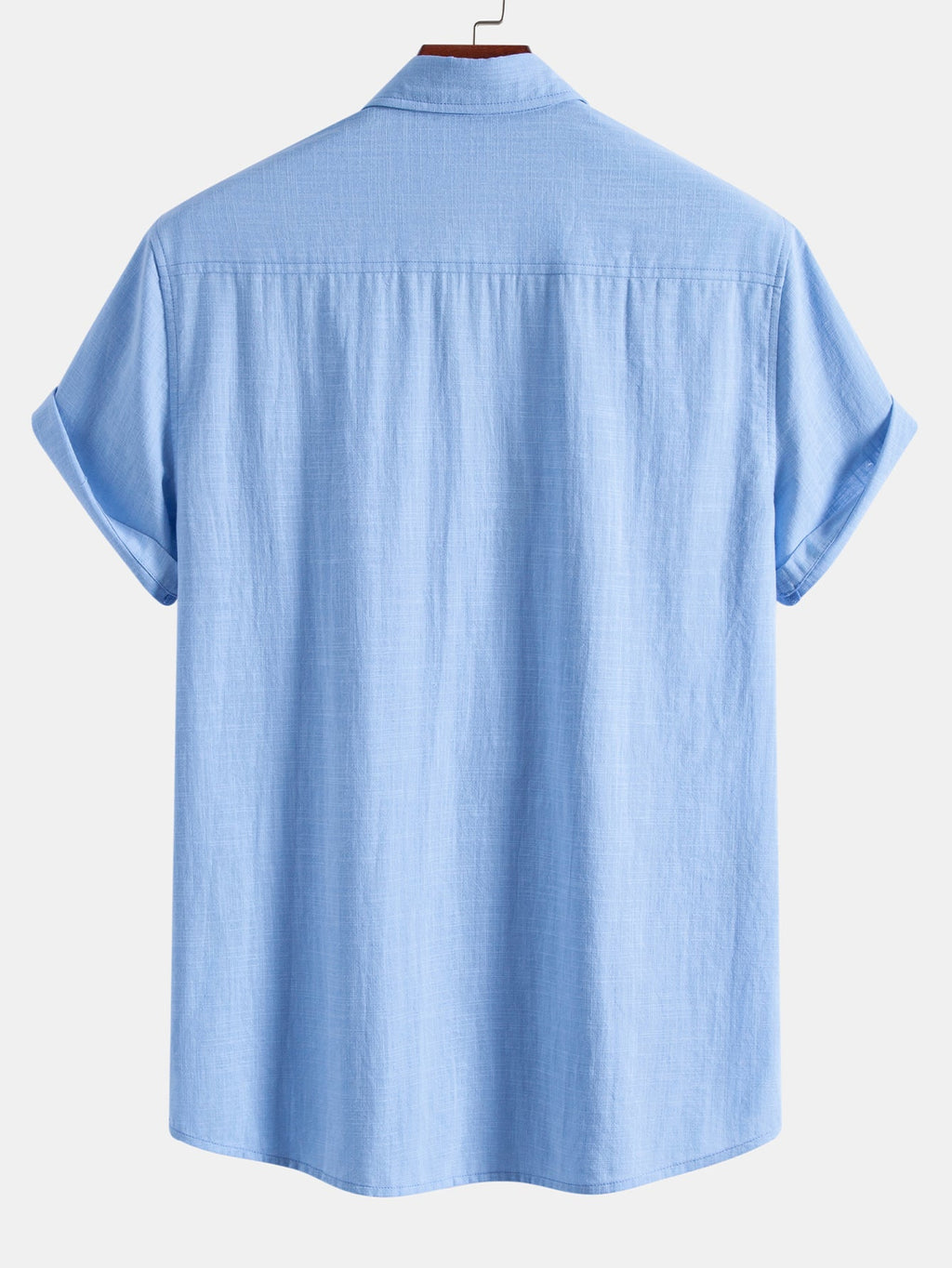 Camisa de manga corta con botones y efecto lino