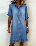 ROSAMERE FLATTERING DENIM DRESS