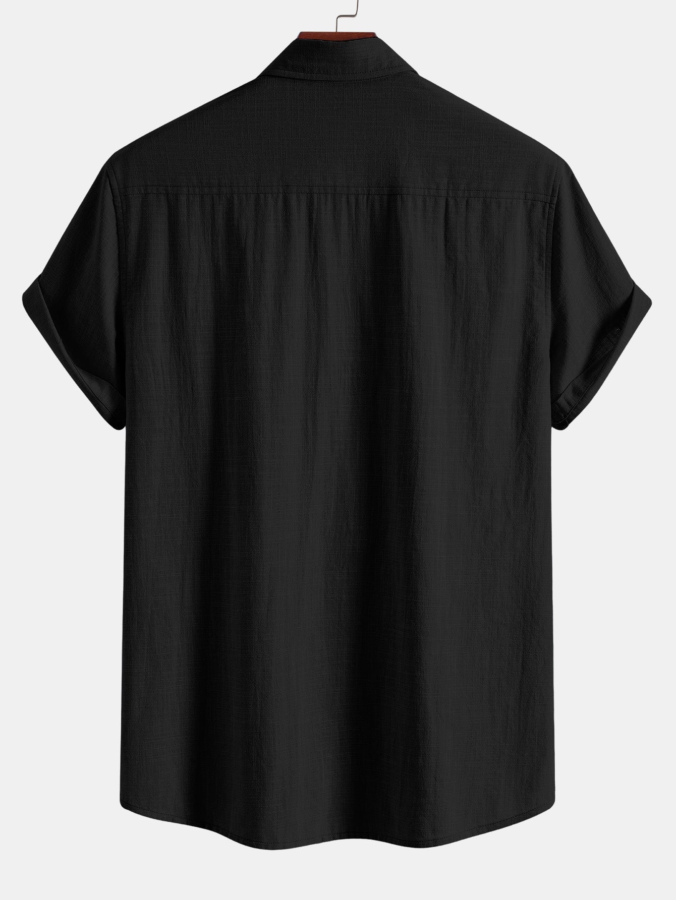 Camisa de manga corta con botones y efecto lino