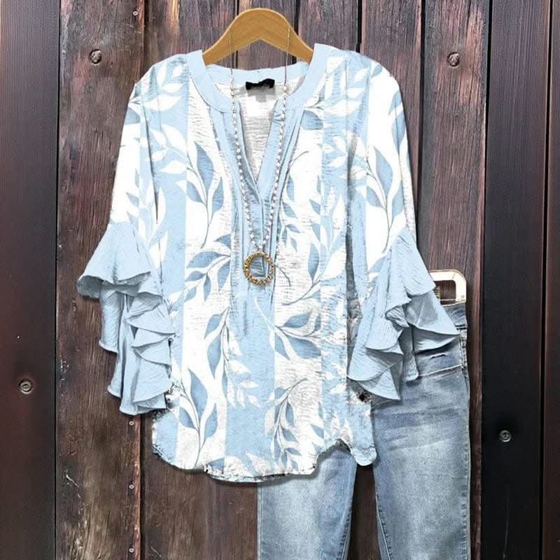 ELENORA WHISPER RUFFLE BLOUSE