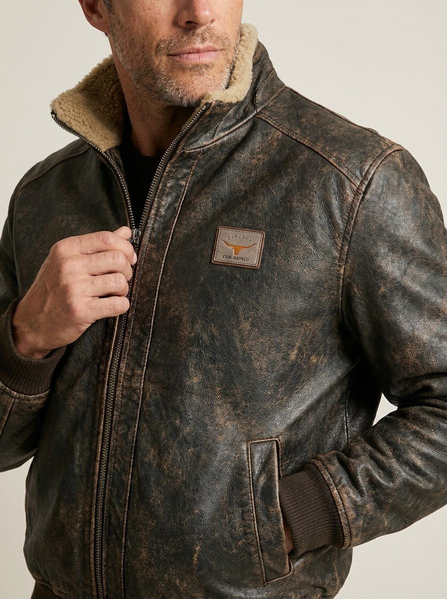 Riccardo - Chaqueta de Invierno Efecto Cuero