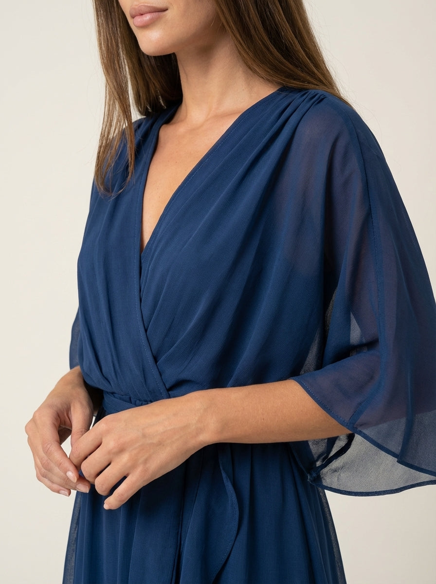 Mónica - Vestido de Chiffon con Escote en V
