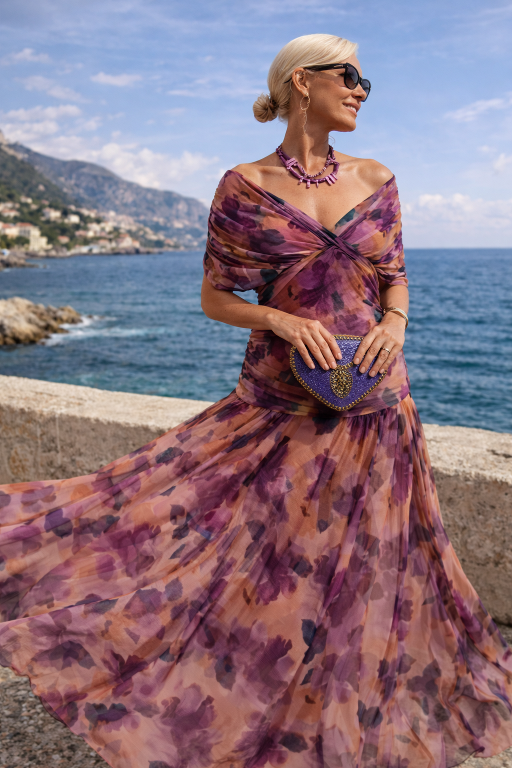 VESTIDO DE FIESTA ELEGANTE CON ESCOTE EN V
