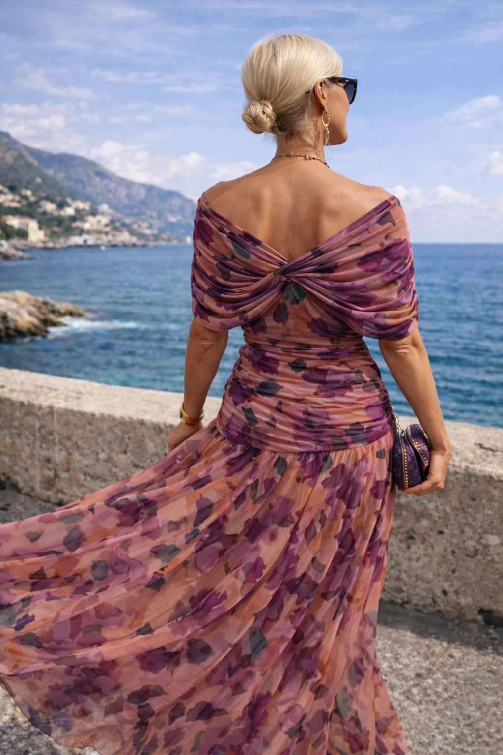 VESTIDO DE FIESTA ELEGANTE CON ESCOTE EN V