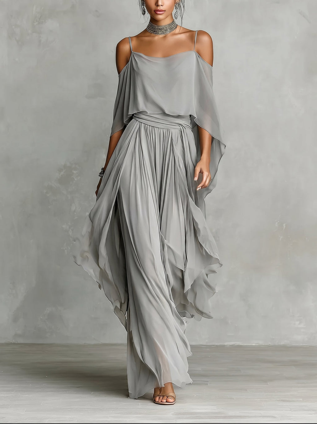 Isabela™ - Conjunto de Gala en Chiffon y Escote Bardot
