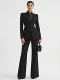Gia™ - Traje Sastre de Blazer Estructurada y Palazzo