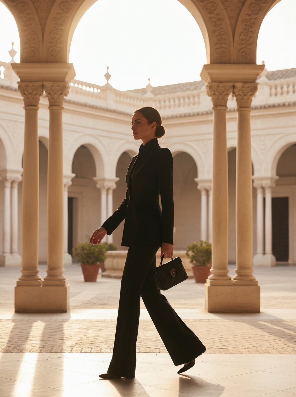 Gia™ - Traje Sastre de Blazer Estructurada y Palazzo