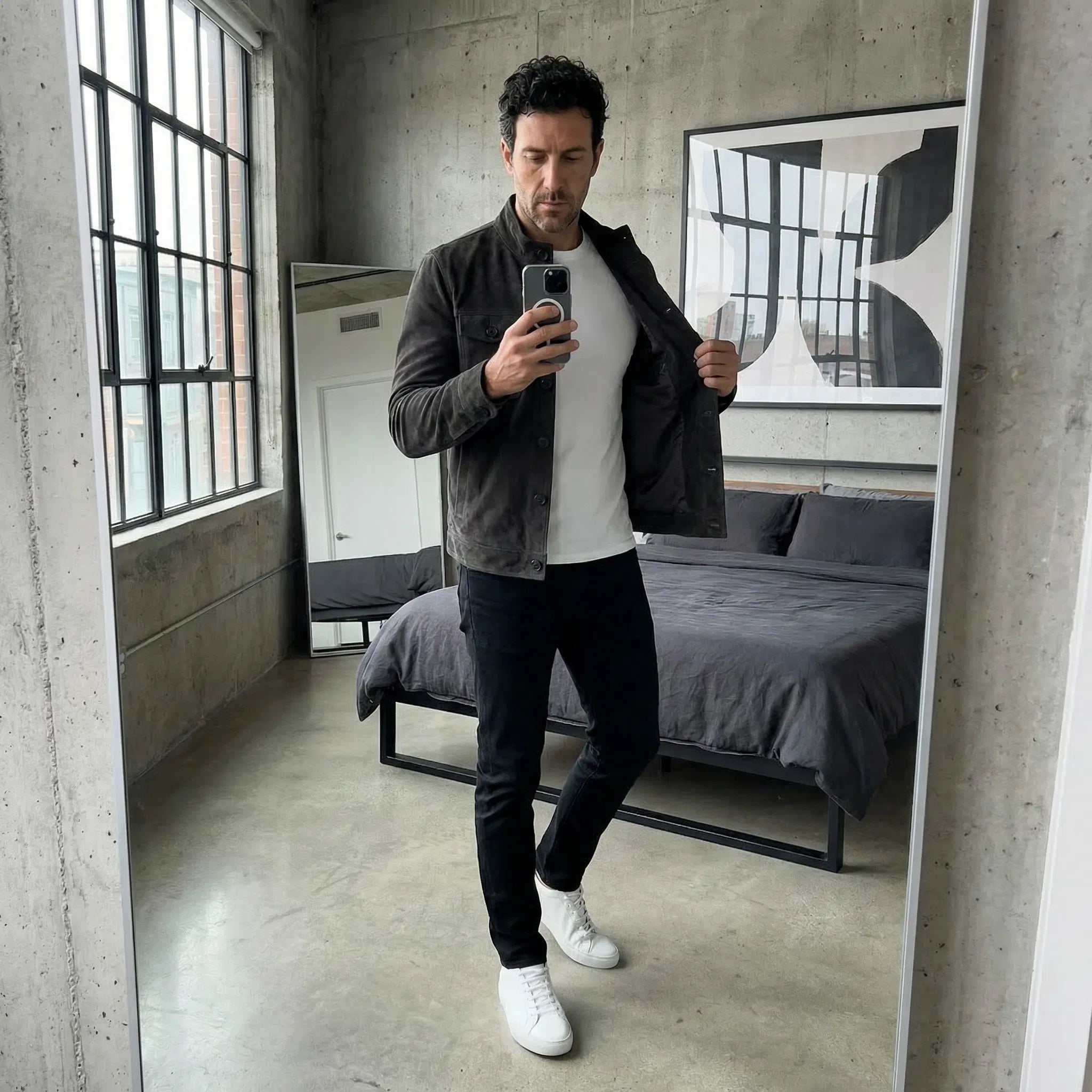 Chaqueta MILANO Ante Italiano Estructurado