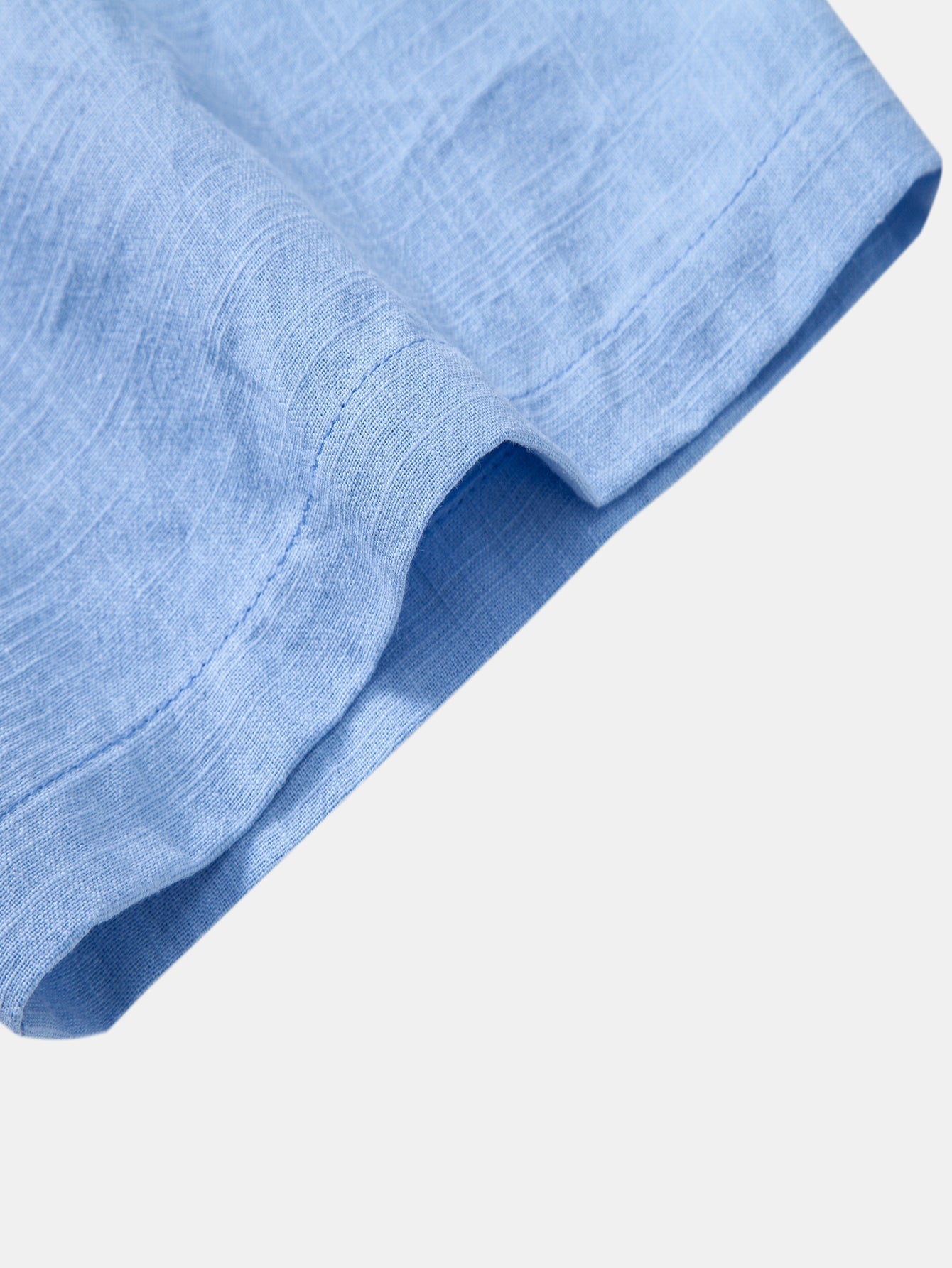 Camisa de manga corta con botones y efecto lino