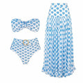 Set Amore Capri Bikini de Cintura Alta y Maxi Falda con Estampado de Corazones