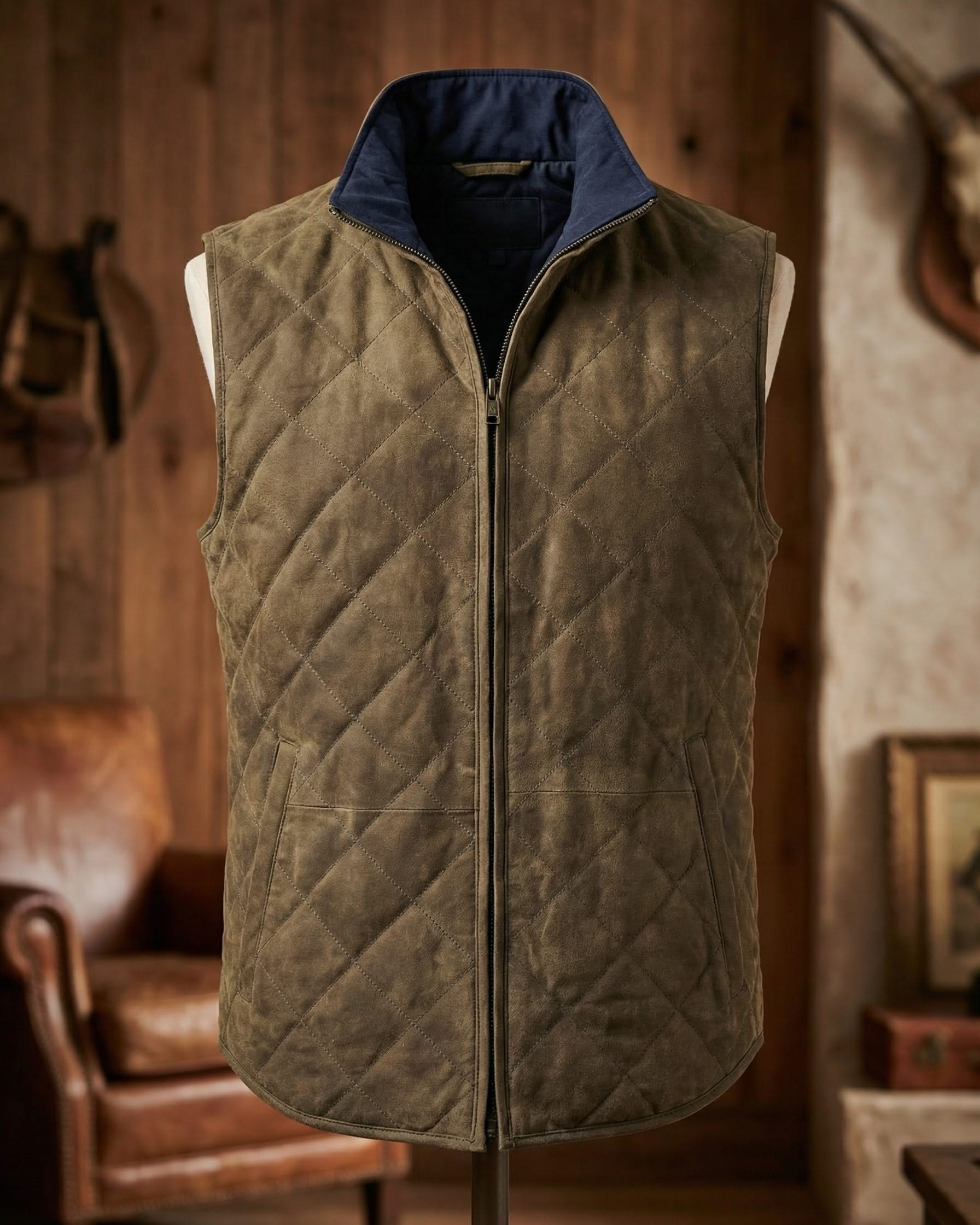 GIO QUILTED SUEDE VEST