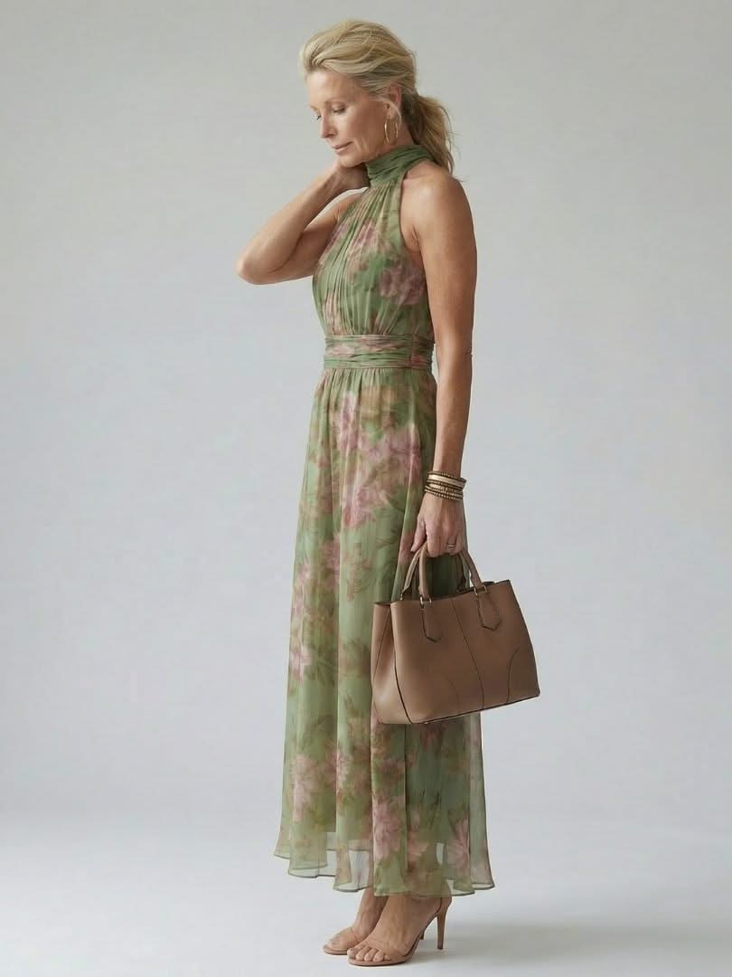 DELILAH HALTER MIDI DRESS