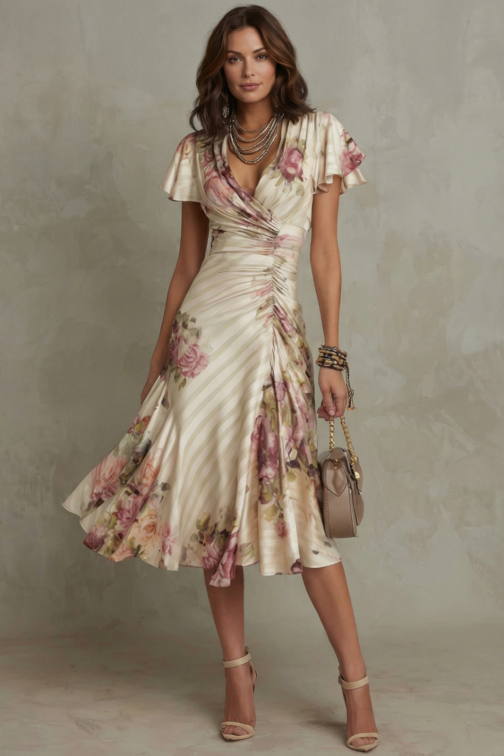 SATIN ELEGANCE MIDI DRESS