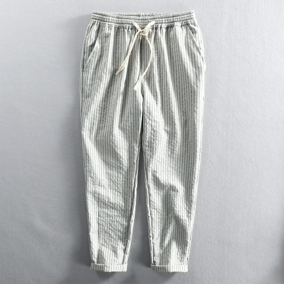 PANTALONES DE LINO A RAYAS ROCCO