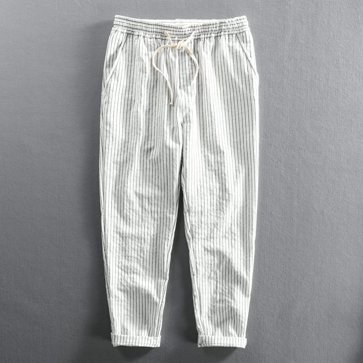 PANTALONES DE LINO A RAYAS ROCCO