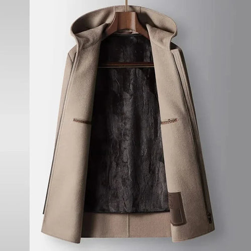 100% WOOLEN HOODED COAT
