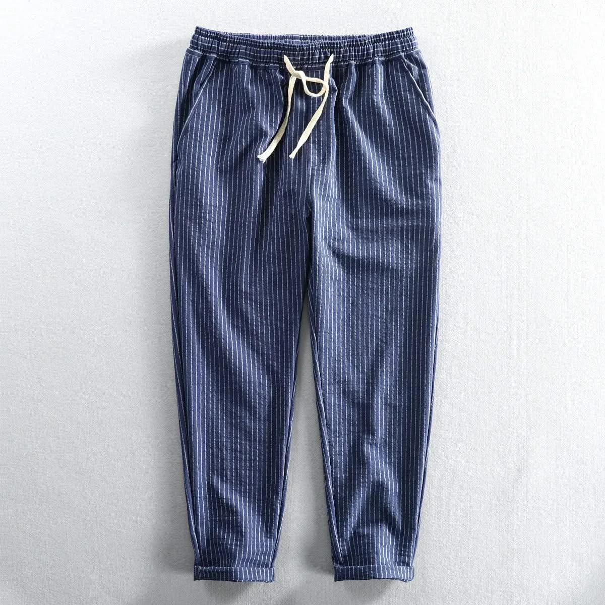 PANTALONES DE LINO A RAYAS ROCCO