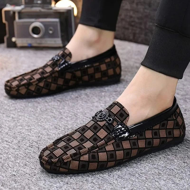 BENSON PLAID LEATHER LOAFERS