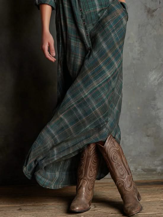 SERAPHINE GREEN-LAPEL DRESS