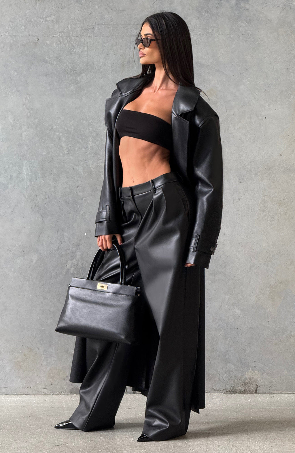 Sofía™ - Gabardina de Piel Sintética