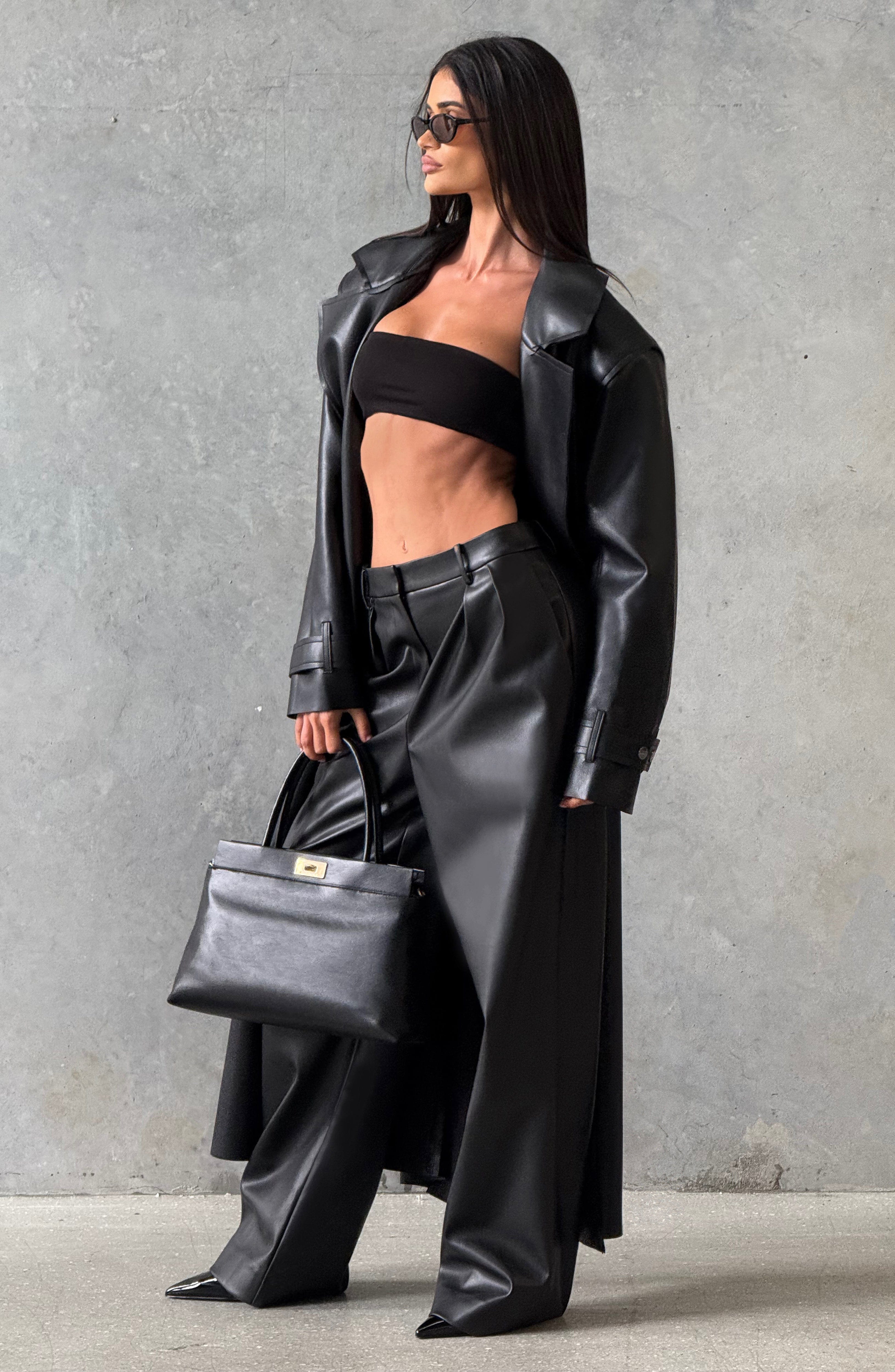 Sofía™ - Gabardina de Piel Sintética