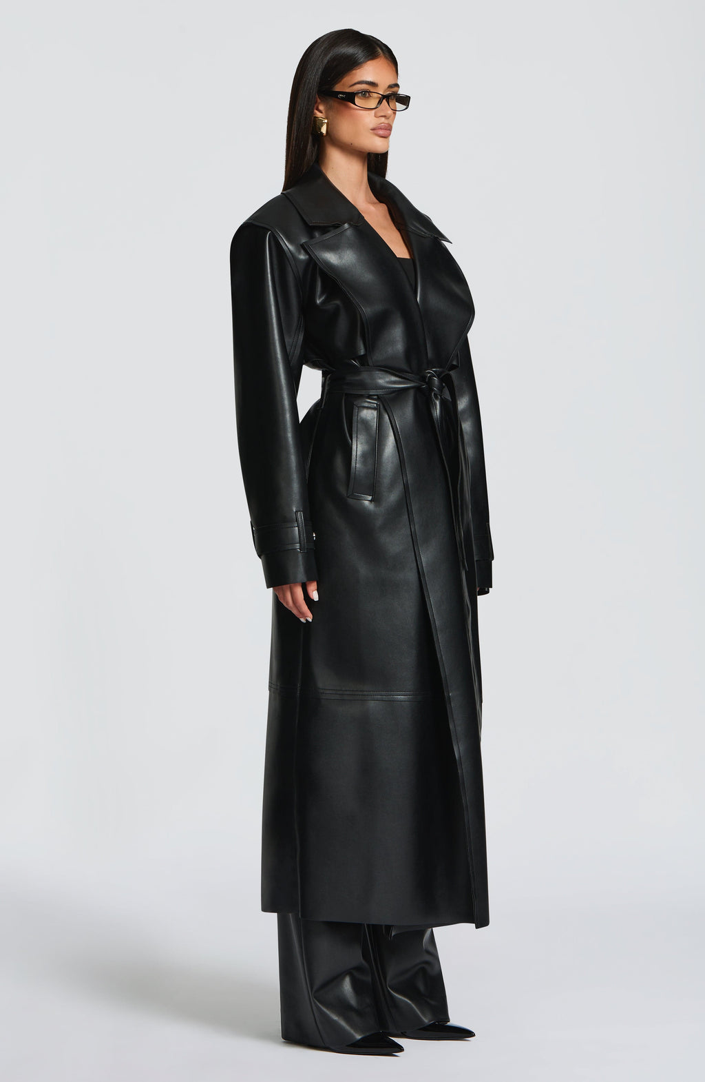 Sofía™ - Gabardina de Piel Sintética