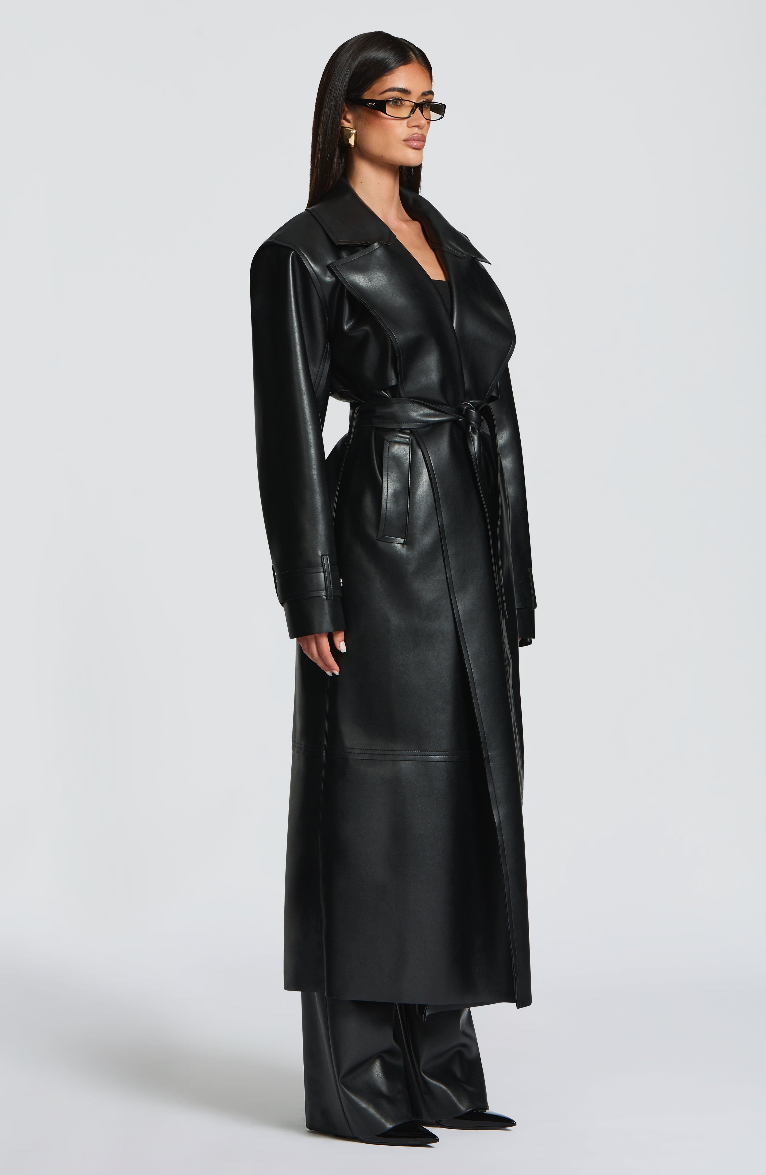 Sofía™ - Gabardina de Piel Sintética
