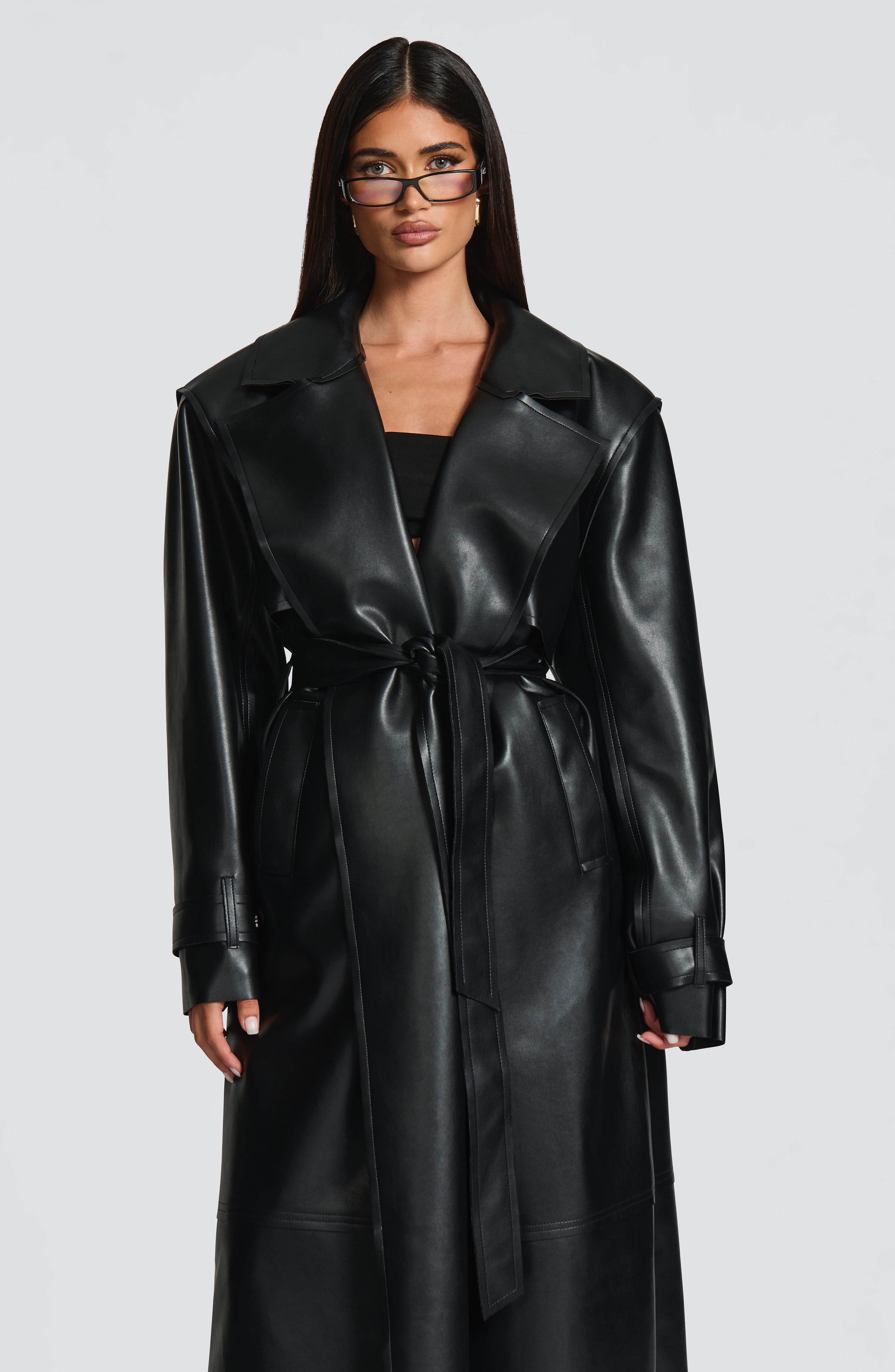 Sofía™ - Gabardina de Piel Sintética