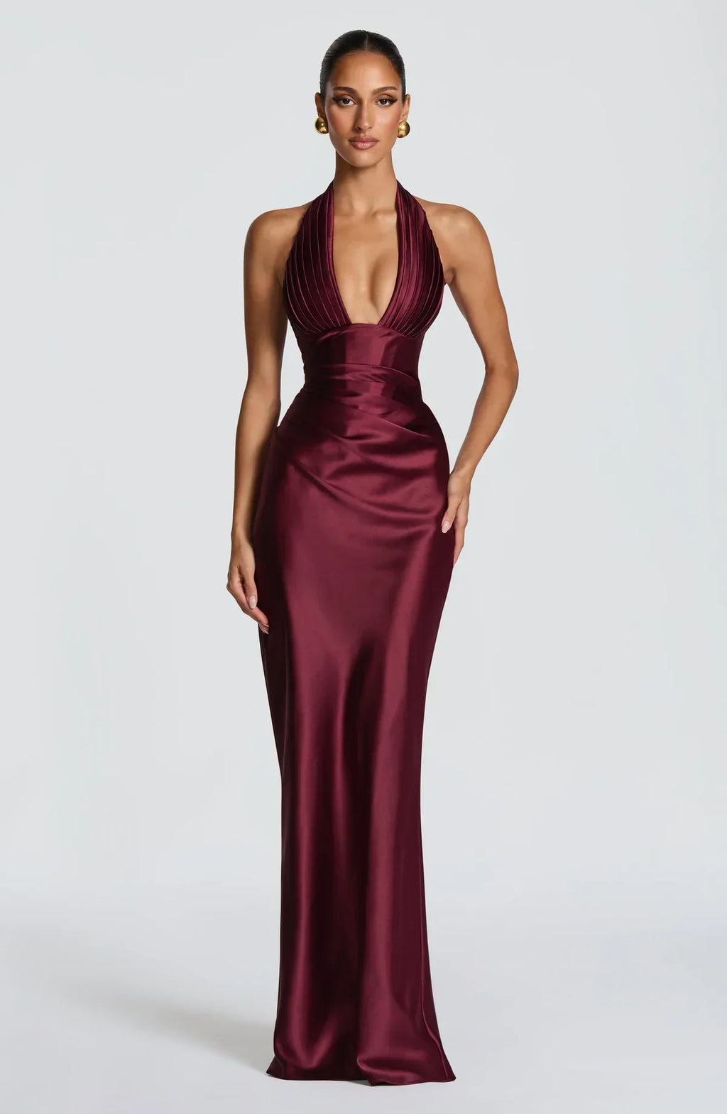 Gala™ - Vestido Maxi de Silueta Esculpida en Satén
