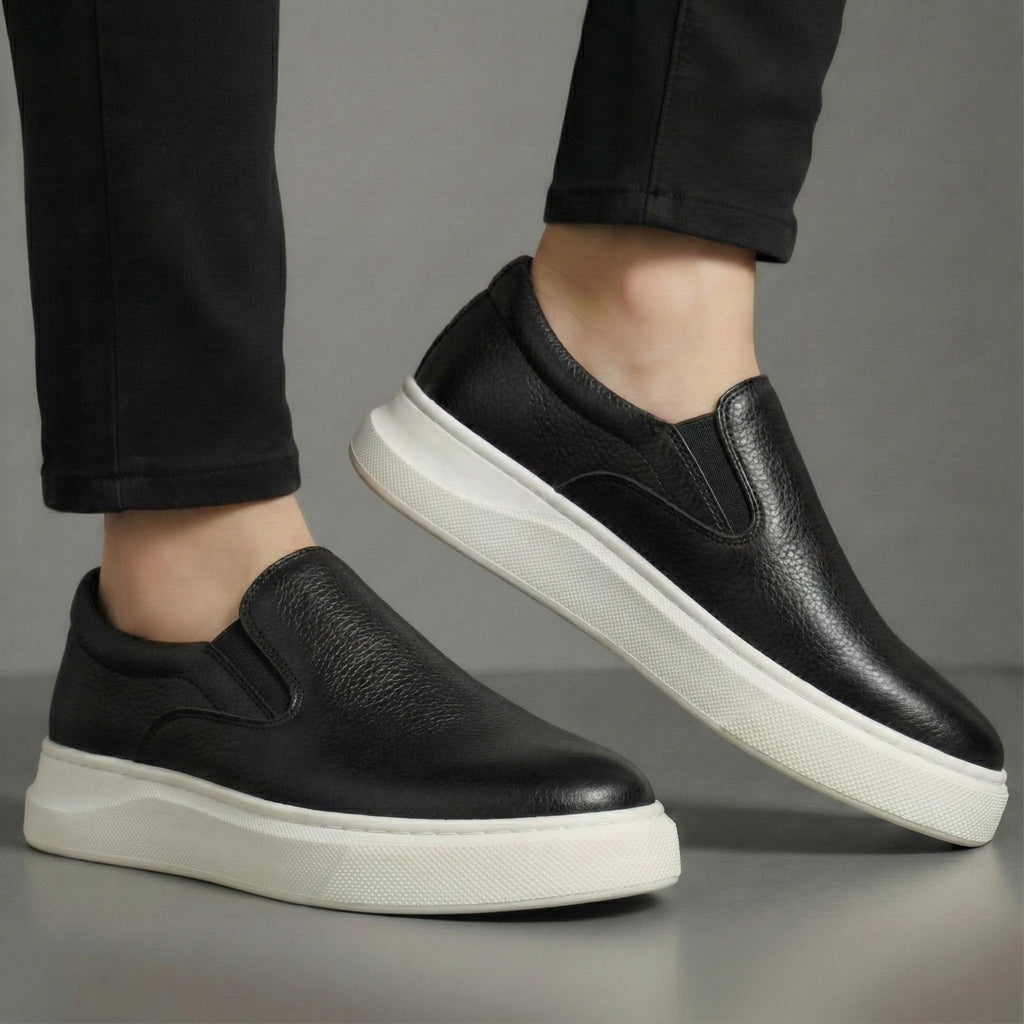 FAIRFORD BLACK GRAIN LEATHER SHOES
