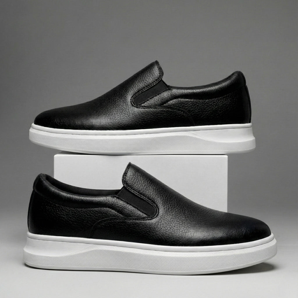 FAIRFORD BLACK GRAIN LEATHER SHOES