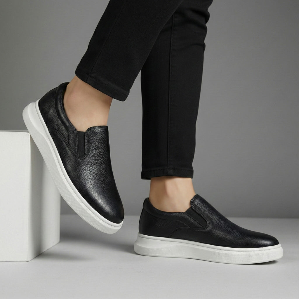 FAIRFORD BLACK GRAIN LEATHER SHOES