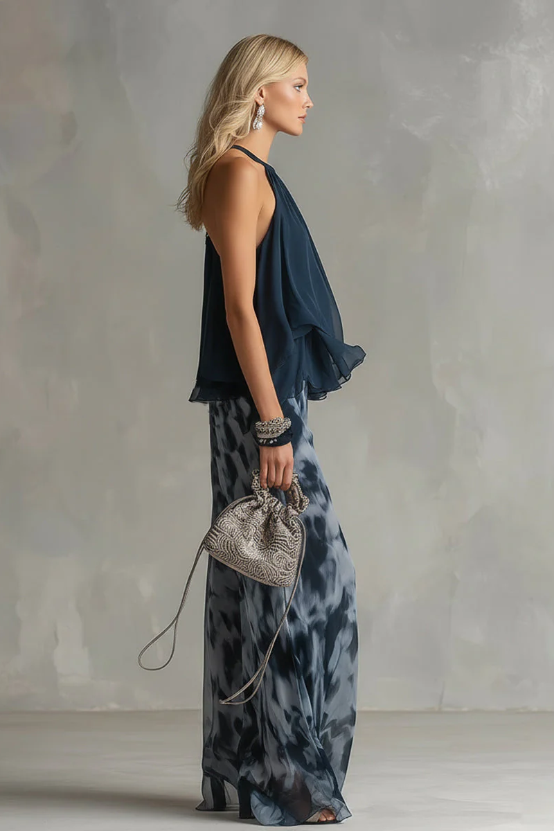 Nadia | Conjunto Chifón Halter Estampado