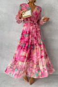 Vestido Cruzado con Estampado Floral