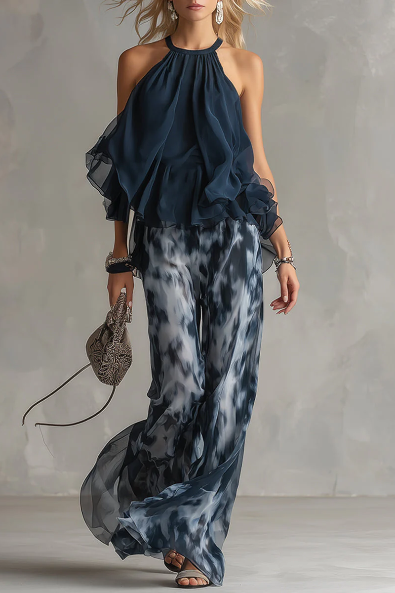 Nadia | Conjunto Chifón Halter Estampado