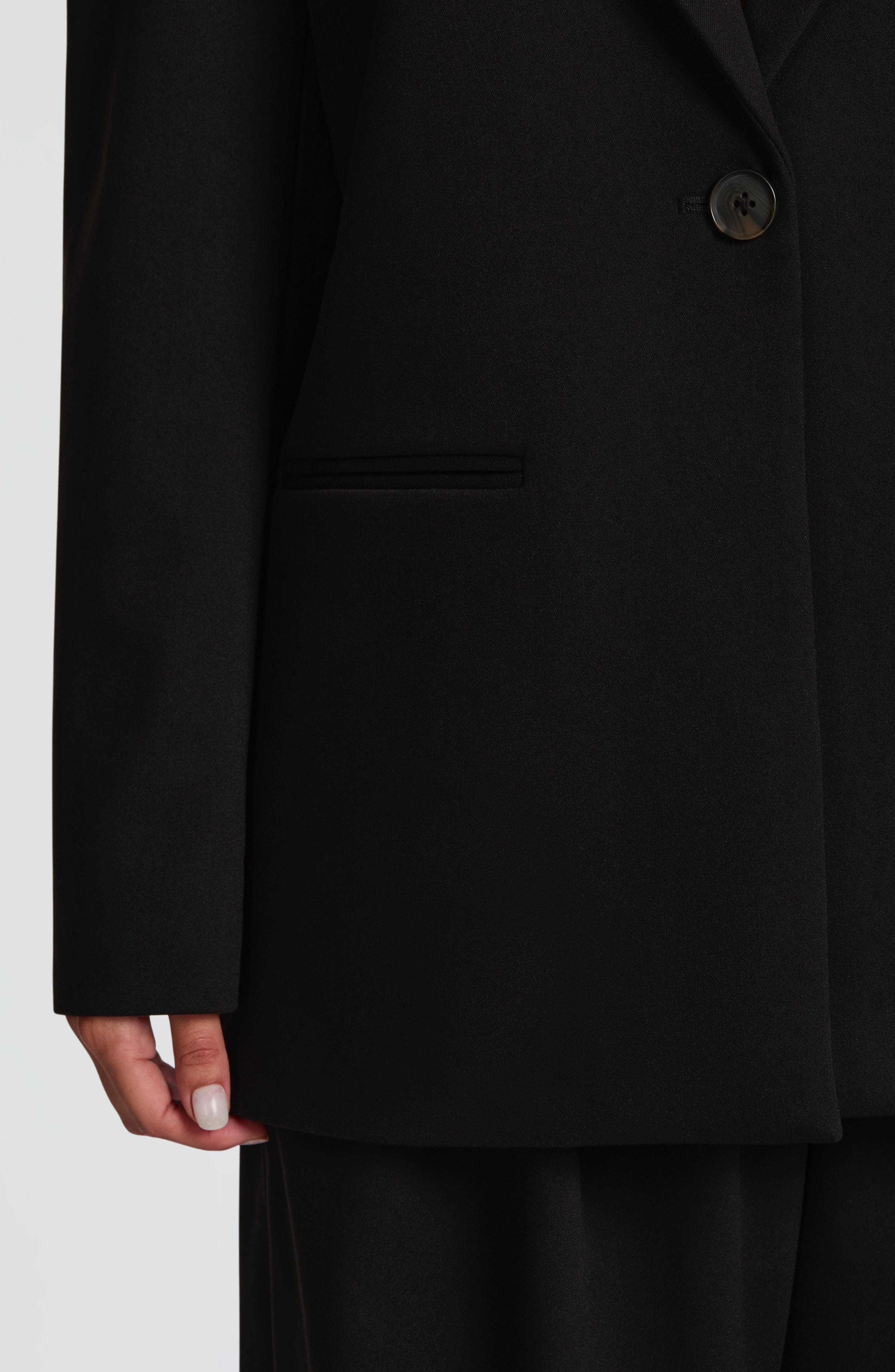 Victoria™ - Blazer Sastre Negra de Corte Boxy