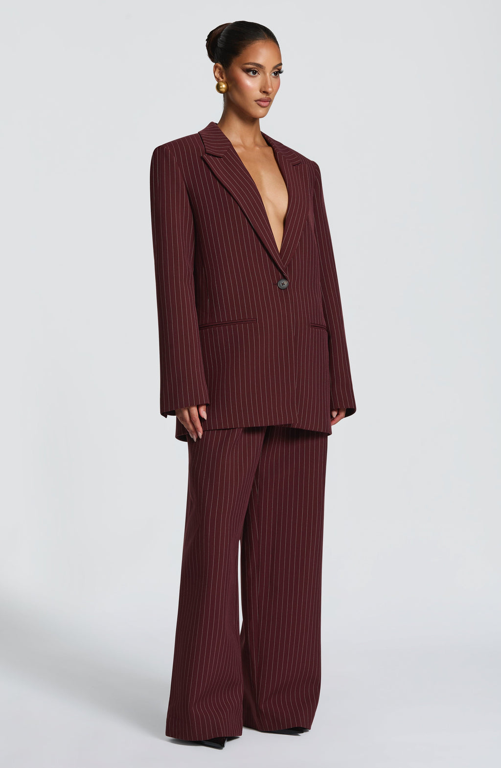 Carmen™ - Blazer Sastre en Burdeos con Raya Diplomática
