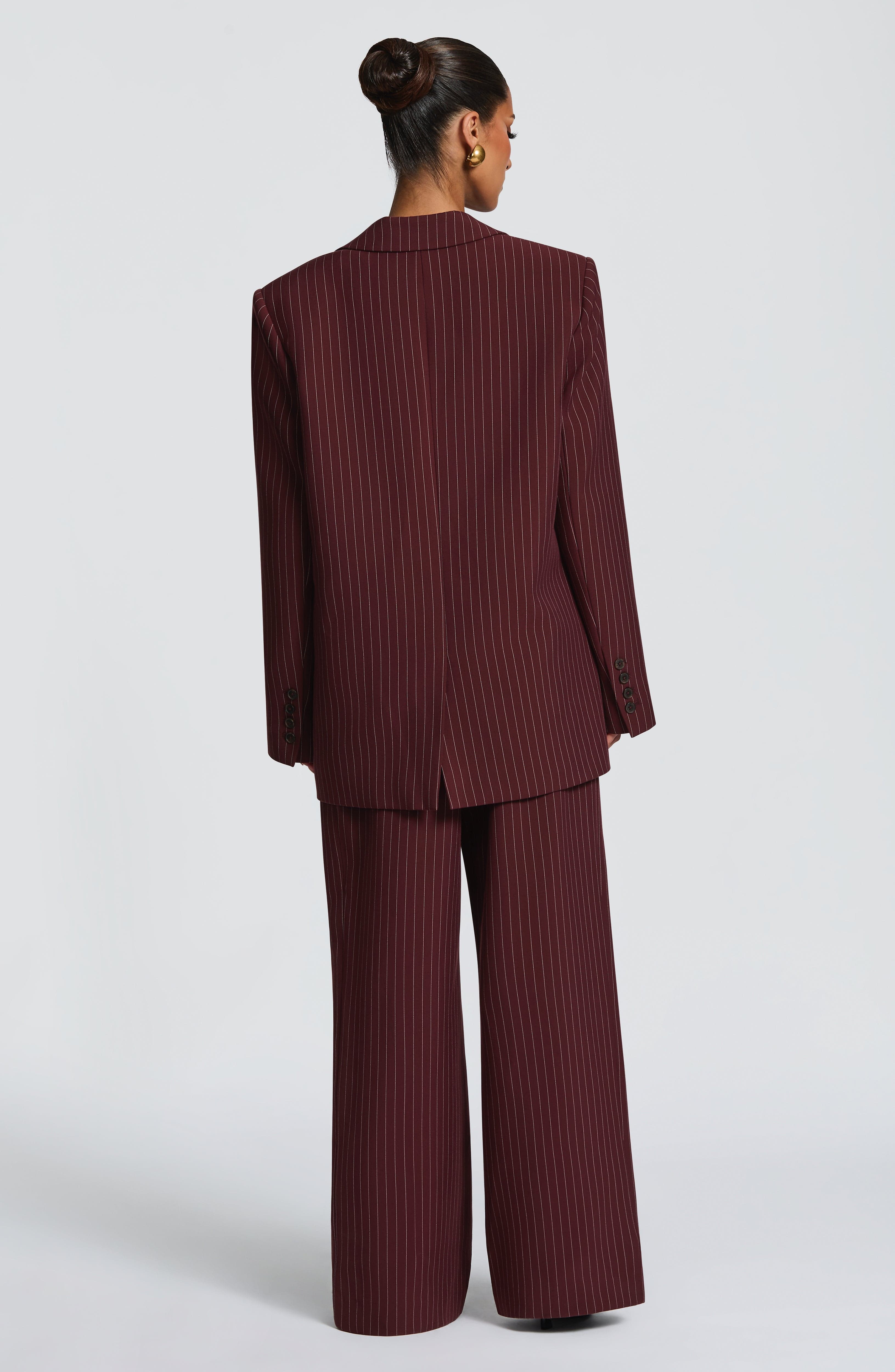 Carmen™ - Blazer Sastre en Burdeos con Raya Diplomática