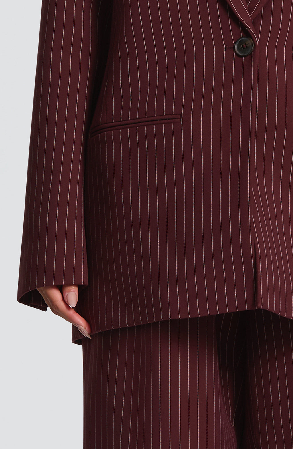 Carmen™ - Blazer Sastre en Burdeos con Raya Diplomática