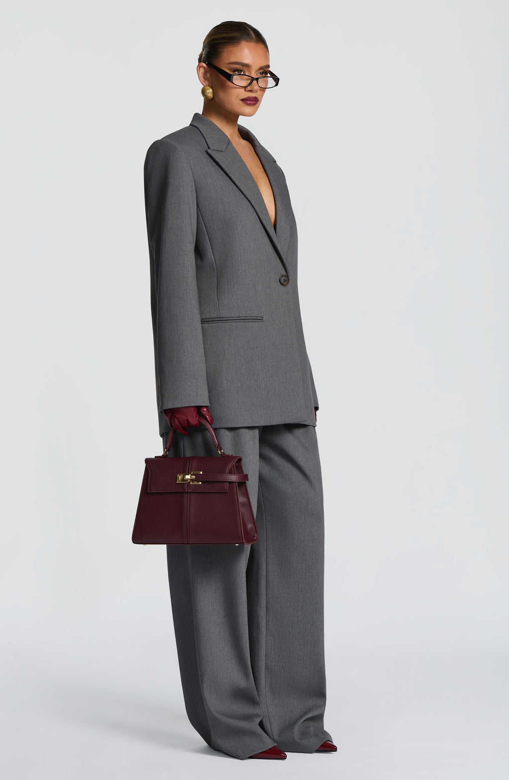 Lucía™ - Blazer Sastre en Gris Marengo de Corte Boxy