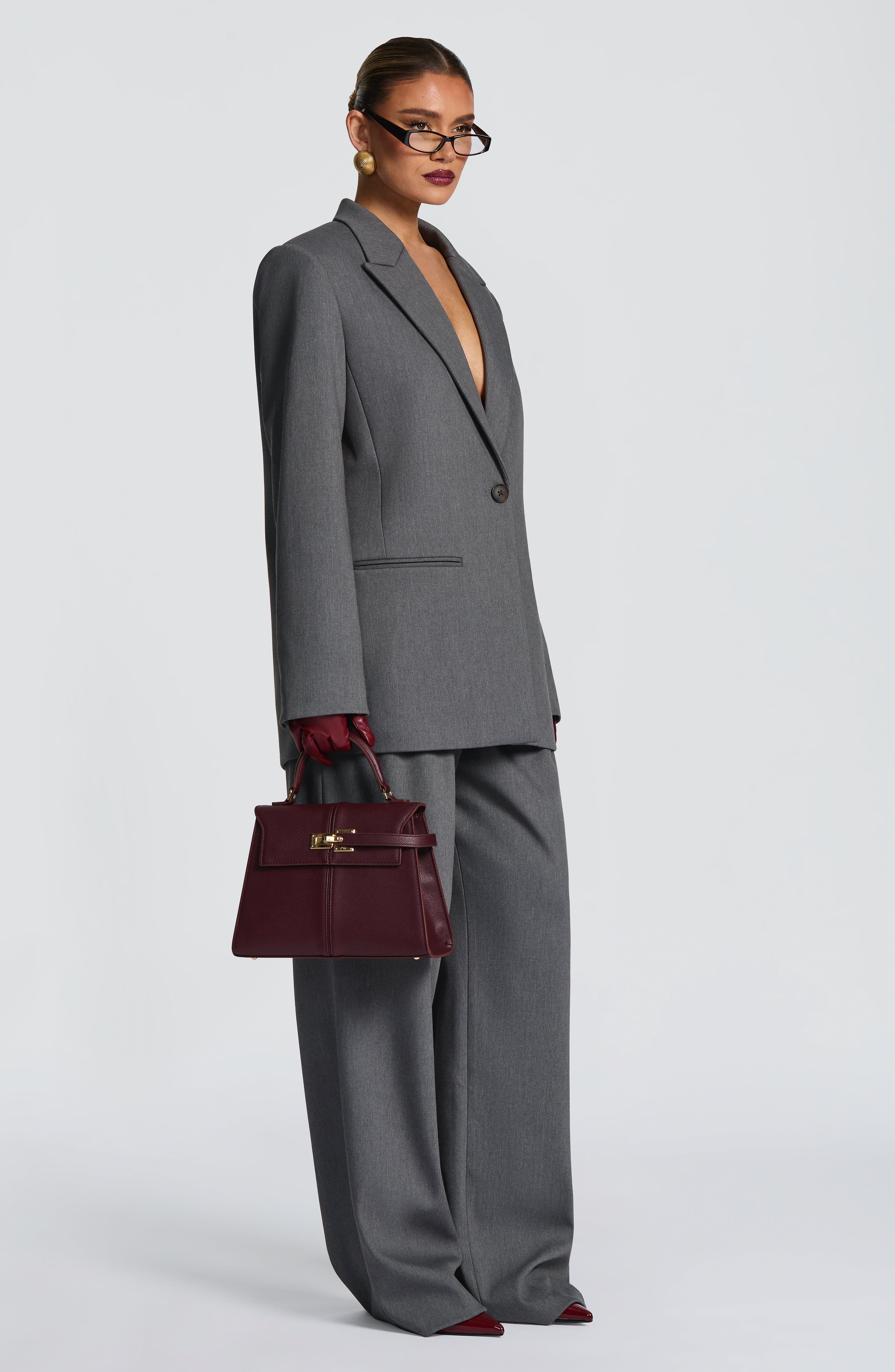 Lucía™ - Blazer Sastre en Gris Marengo de Corte Boxy