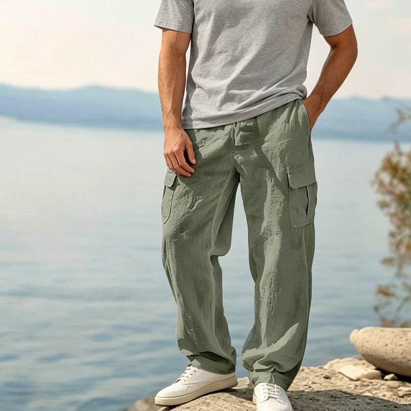 BROMLEY COTTON LINEN TROUSERS